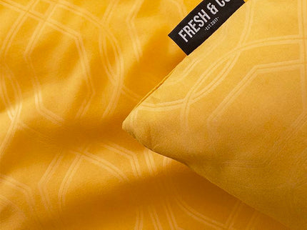 Fresh and Co Dekbedovertrek Embossed Art Deco - Okergeel