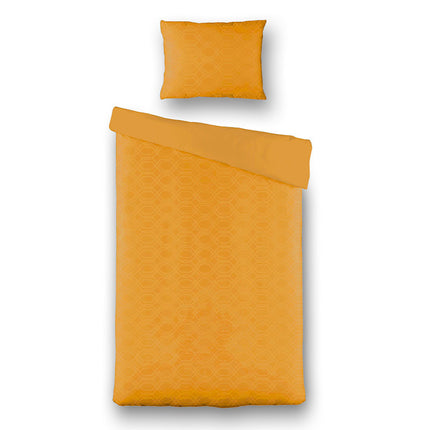 Fresh and Co Dekbedovertrek Embossed Art Deco - Okergeel