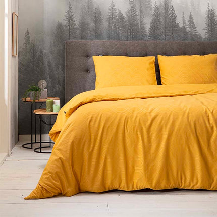 Fresh and Co Dekbedovertrek Embossed Art Deco - Okergeel