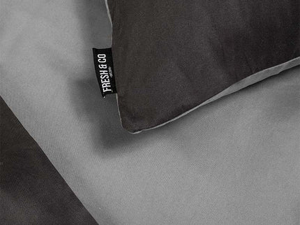 Fresh and Co Dekbedovertrek Hotel Two Tone - Antraciet