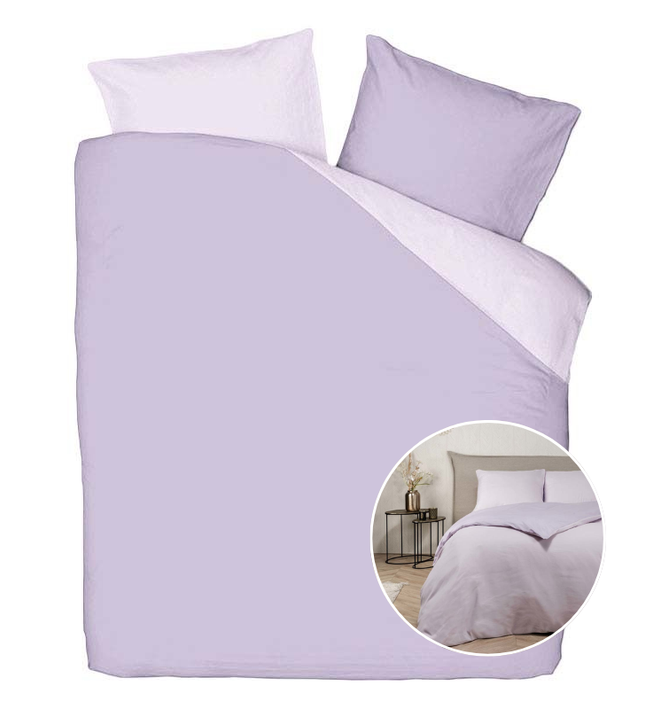 Fresh and Co Dekbedovertrek Hotel Two Tone - Lila