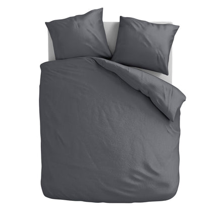 Fresh and Co Dekbedovertrek Katoen-Flanel - Uni - Antraciet
