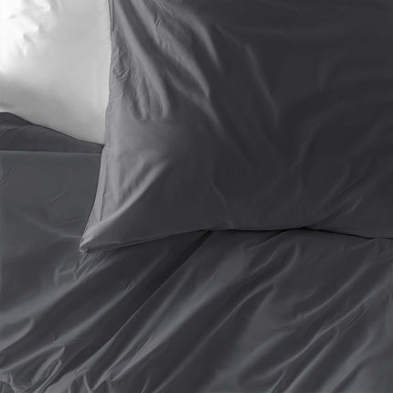 Fresh and Co Dekbedovertrek Katoen-Flanel - Uni - Antraciet