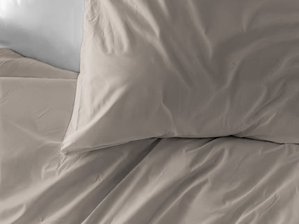 Fresh and Co Dekbedovertrek Katoen Flanel - Uni - Taupe - 200 x 200/220 cm