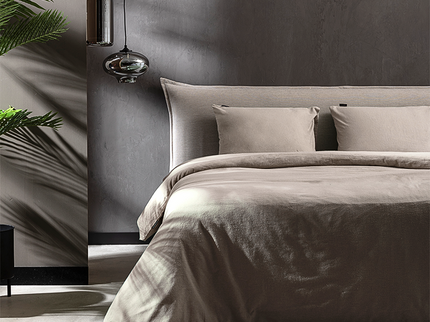 Fresh and Co Dekbedovertrek Katoen Flanel - Uni - Taupe - 200 x 200/220 cm