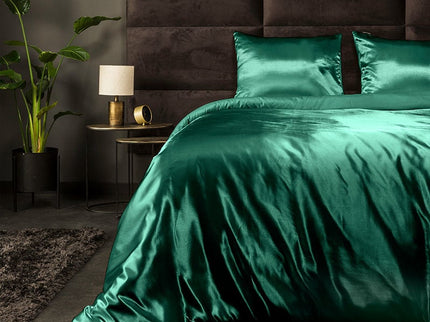Fresh and Co Dekbedovertrek Silk Satin - Groen - 140 x 200/220 cm