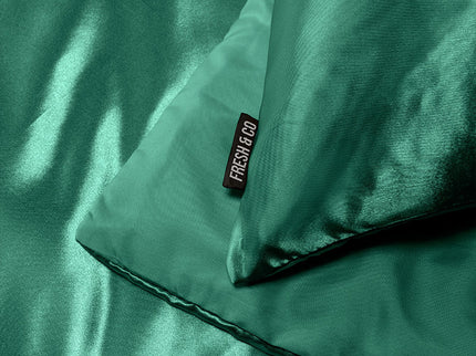 Fresh and Co Dekbedovertrek Silk Satin - Groen - 140 x 200/220 cm