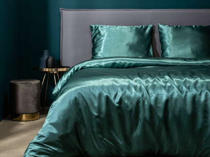 Fresh and Co Dekbedovertrek Silk Satin - Groen - 140 x 200/220 cm