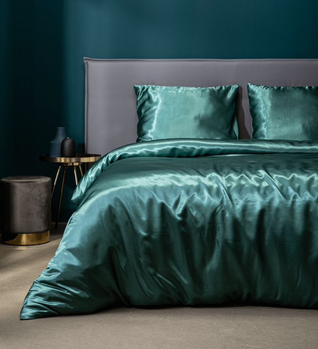 Fresh and Co Dekbedovertrek Silk Satin - Groen - 140 x 200/220 cm