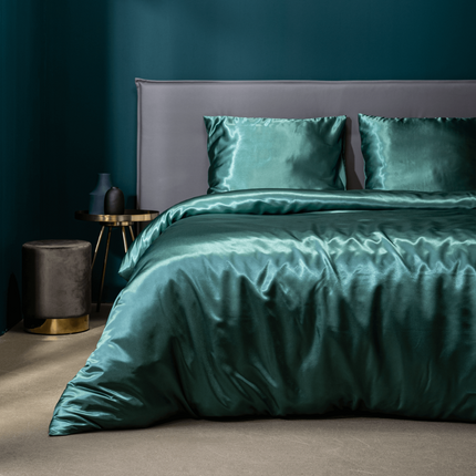 Fresh and Co Dekbedovertrek Silk Satin - Groen - 140 x 200/220 cm