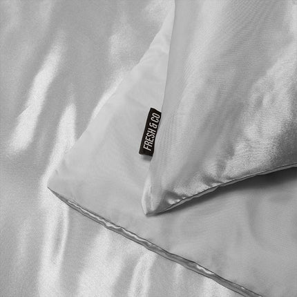 Fresh and Co Dekbedovertrek Silk Satin - Zilvergrijs