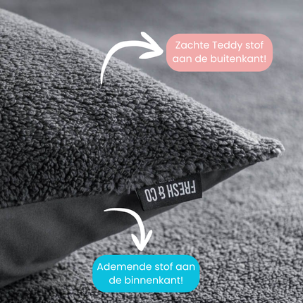 Fresh and Co Dekbedovertrek Teddy - Antraciet