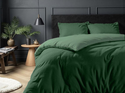 Fresh and Co Dekbedovertrek Teddy - Groen - 140 x 200/220 cm