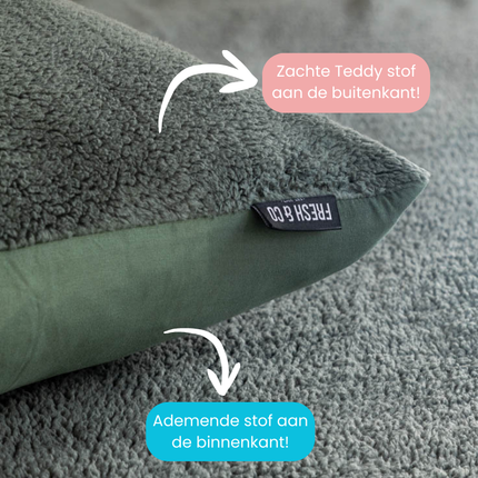 Fresh and Co Dekbedovertrek Teddy - Groen