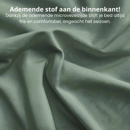 Fresh and Co Dekbedovertrek Teddy - Groen