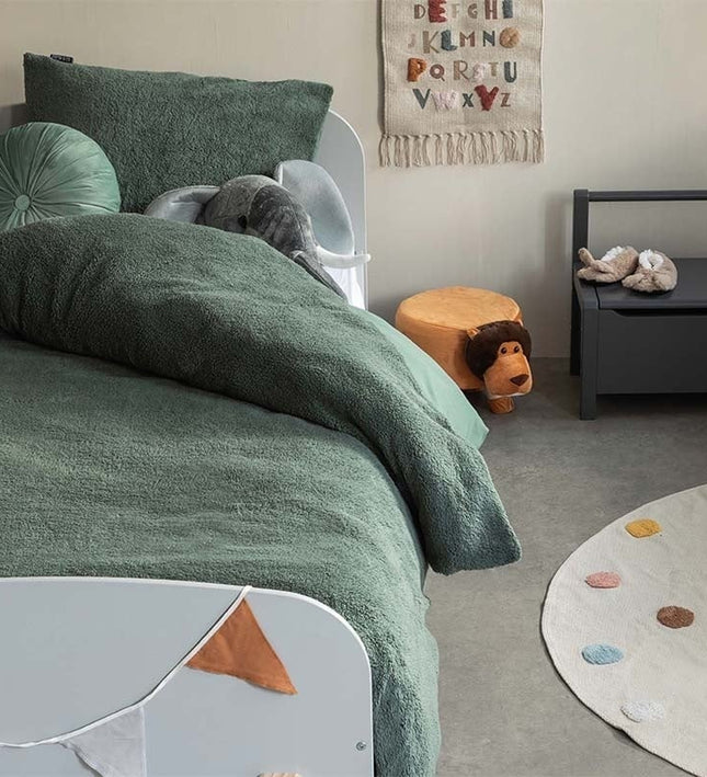 Fresh and Co Dekbedovertrek Teddy Kids - Groen