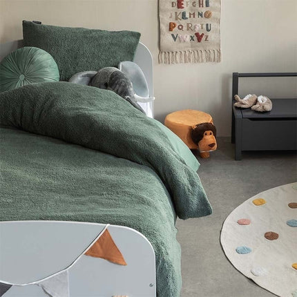 Fresh and Co Dekbedovertrek Teddy Kids - Groen