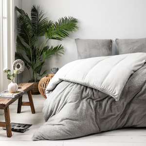 Fresh and Co Dekbedovertrek Teddy - Lichtgrijs