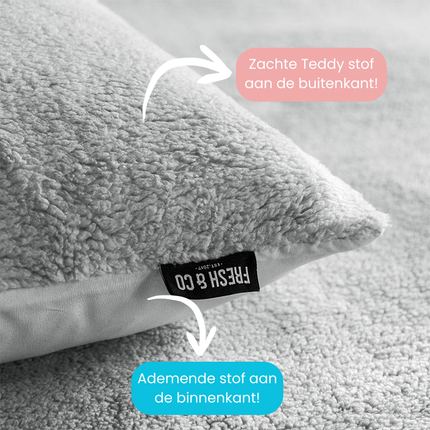 Fresh and Co Dekbedovertrek Teddy - Lichtgrijs