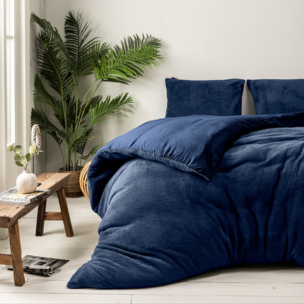 Fresh and Co Dekbedovertrek Teddy - Navy