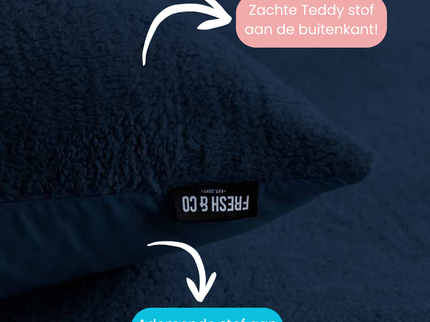Fresh and Co Dekbedovertrek Teddy - Navy