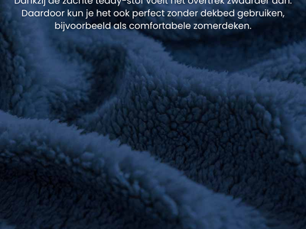 Fresh and Co Dekbedovertrek Teddy - Navy