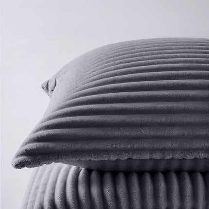 Fresh and Co Dekbedovertrek Teddy Rib - Antraciet