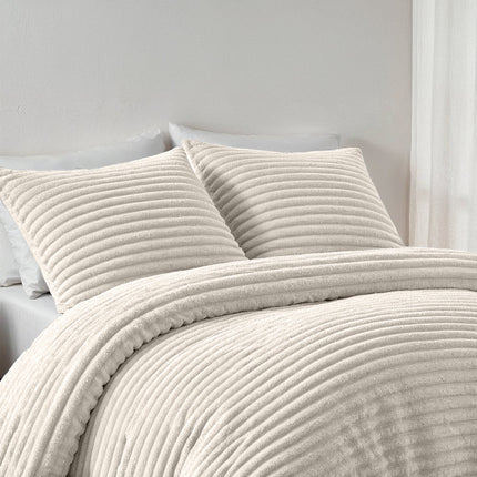 Fresh and Co Dekbedovertrek Teddy Rib - Creme