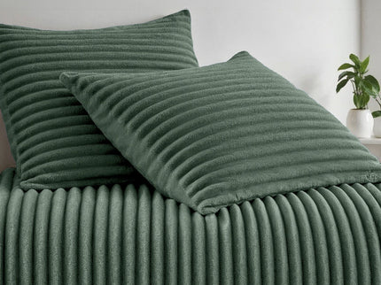Fresh and Co Dekbedovertrek Teddy Rib - Groen