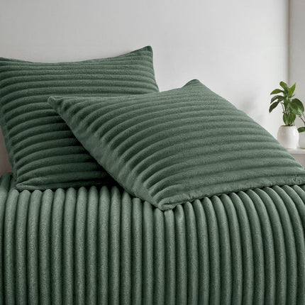 Fresh and Co Dekbedovertrek Teddy Rib - Groen