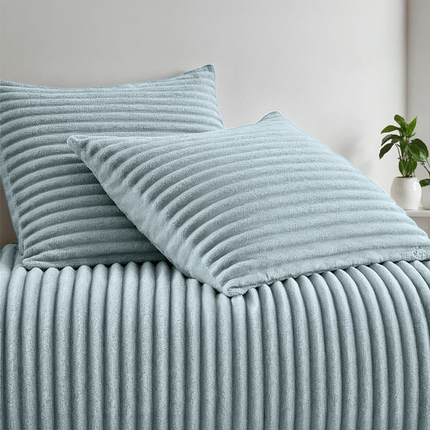 Fresh and Co Dekbedovertrek Teddy Rib - Jade