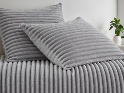 Fresh and Co Dekbedovertrek Teddy Rib - Licht Grijs