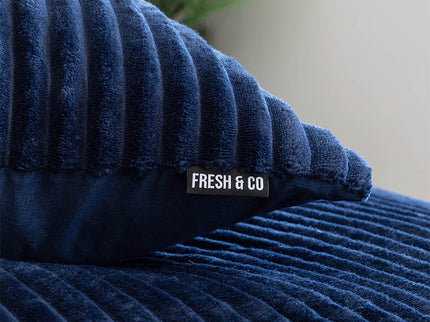 Fresh and Co Dekbedovertrek Teddy Rib - Navy