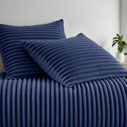 Fresh and Co Dekbedovertrek Teddy Rib - Navy