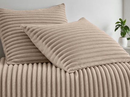 Fresh and Co Dekbedovertrek Teddy Rib - Taupe