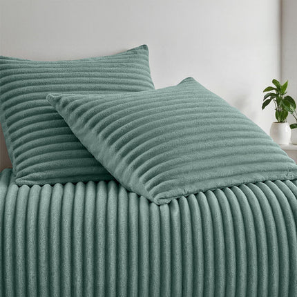 Fresh and Co Dekbedovertrek Teddy Rib - Zacht Groen