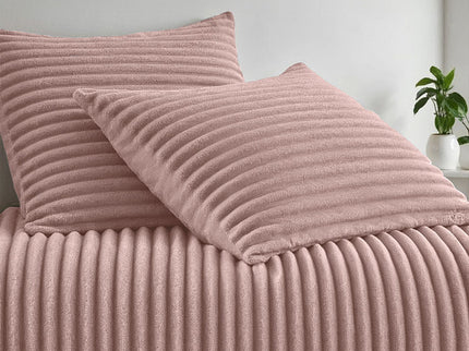 Fresh and Co Dekbedovertrek Teddy Rib - Zacht Roze