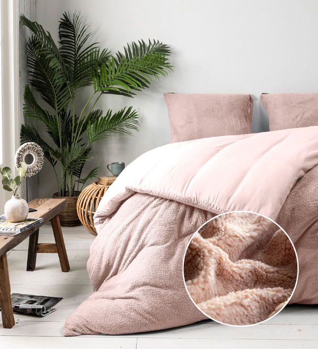 Fresh and Co Dekbedovertrek Teddy - Roze