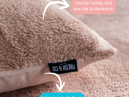 Fresh and Co Dekbedovertrek Teddy - Roze