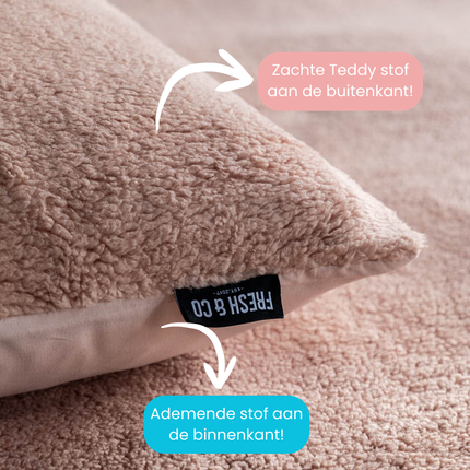 Fresh and Co Dekbedovertrek Teddy - Roze