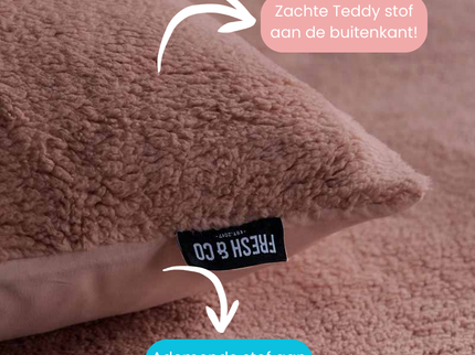 Fresh and Co Dekbedovertrek Teddy - Zacht Roze