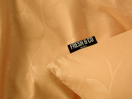 Fresh and Co Embossed Bloem - Okergeel Dekbedovertrek