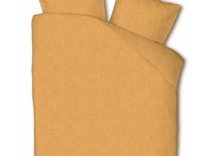 Fresh and Co Embossed Bloem - Okergeel Dekbedovertrek