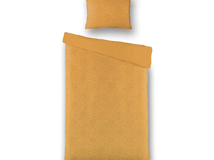 Fresh and Co Embossed Bloem - Okergeel Dekbedovertrek