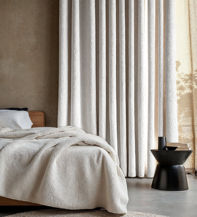 Fresh and Co Gordijnen Bouclé - Haken of Ringen - Off-White