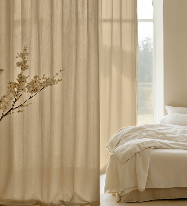 Fresh and Co Gordijnen In Between - Haken of Ringen - Beige