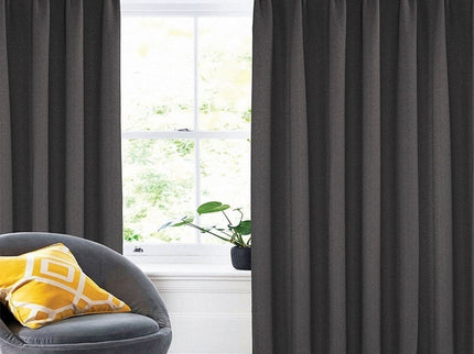 Fresh and Co Gordijnen met Linnen Look - Haken of Ringen - Antraciet