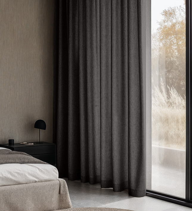 Fresh and Co Gordijnen met Linnen Look - Haken of Ringen - Antraciet