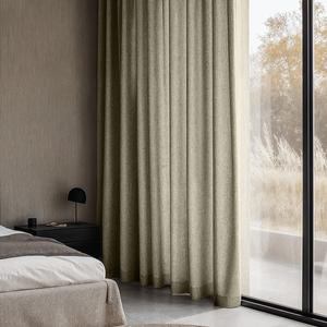 Fresh and Co Gordijnen met Linnen Look - Haken of Ringen - Beige