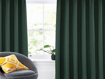 Fresh and Co Gordijnen met Linnen Look - Haken of Ringen - Groen